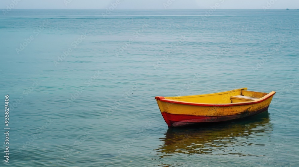 Colorful wooden boat on the sea. Selective focus with shallow depth of field. Colorful wooden boat on the sea. Selective focus with shallow depth of field.