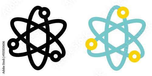 Chemistry lesson icon. Atom sign. Science symbol. Molecular illustration. Physics pictogram.