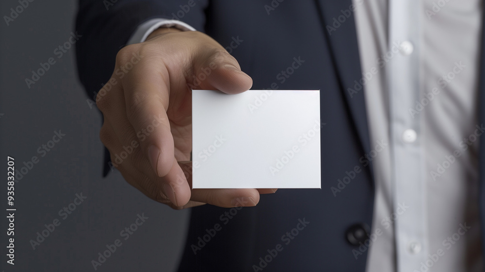 A Guy Holding a Blank Business Card for Mockup A Guy Holding a Blank Business Card for Mockup