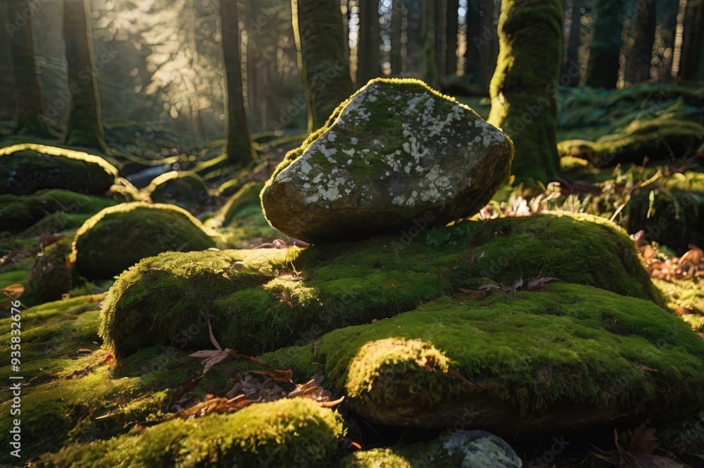Nature Charm Revealed in Sunlit Moss and Ancient Stones Nature Charm Revealed in Sunlit Moss and Ancient Stones