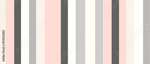 A flat vector illustration of a background featuring simple stripes and grids, combining gray, white, and pastel pink. The stripes are uniform, with alternating gray and white lines, while the pastel 