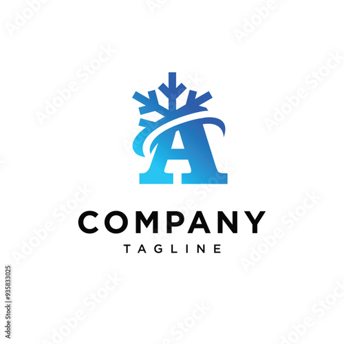 Letter A Ice Cool logo icon vector