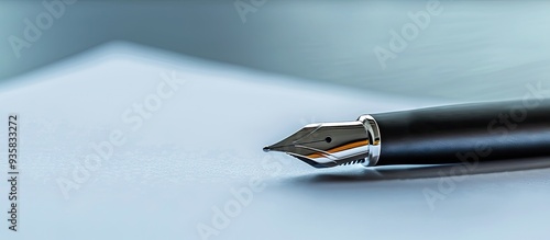 pen on notepaper business idea. Copy space image. Place for adding text and design