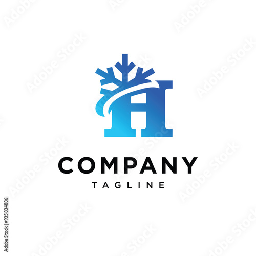 Letter H Ice Cool logo icon vector