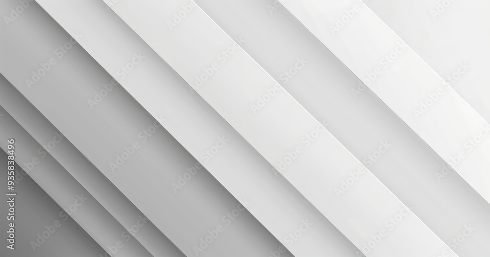 Obraz premium A modern abstract design featuring overlapping diagonal layers in varying shades of gray and white.
