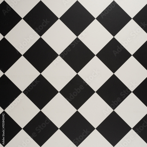 Black and White Diamond Checkered Tile Pattern for Modern Interior Design