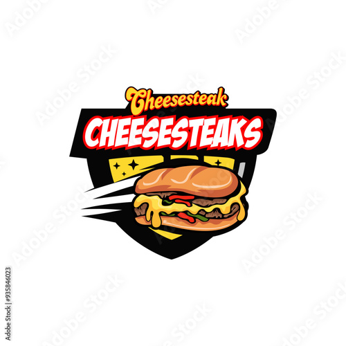 Fastfood Foodtruck Cheesesteak Beef Sandwich Junkfood Restaurant Street Food Logo Template Vector