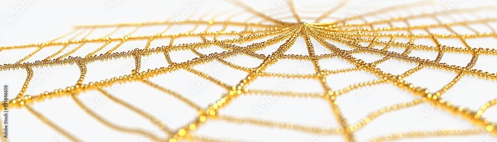Golden spiderweb close up Golden spiderweb close up