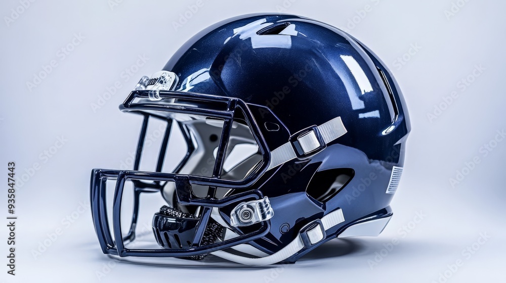 High-quality image of a shiny blue American football helmet with a facemask. Ideal for sports-related projects and promotional materials. High-quality image of a shiny blue American football helmet with a facemask. Ideal for sports-related projects and promotional materials.