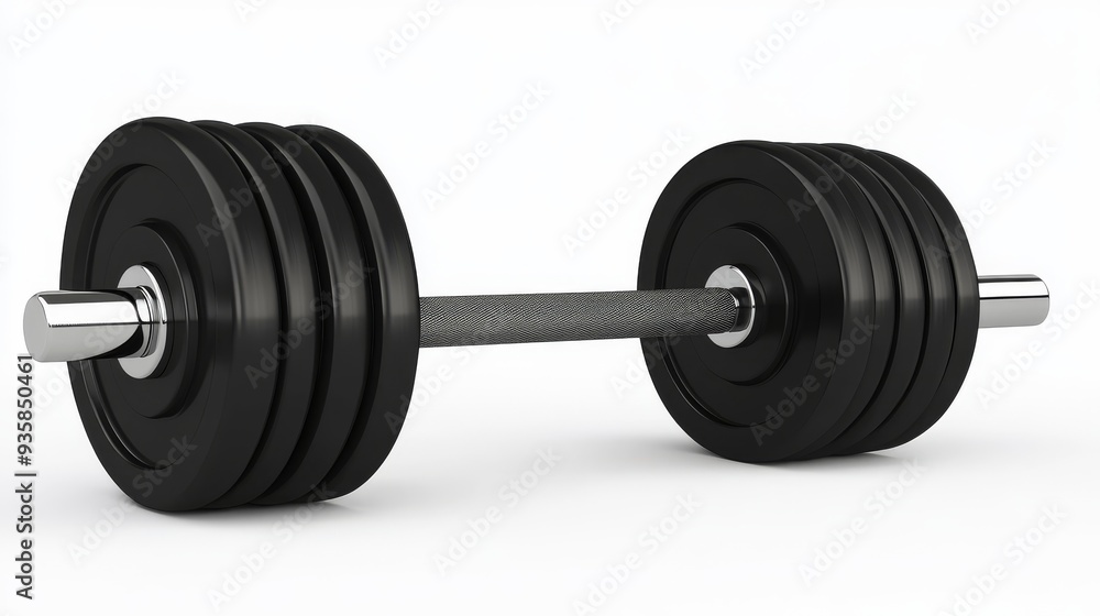 One dumbbell concept, 3D rendered One dumbbell concept, 3D rendered