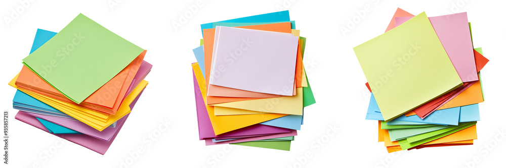 A stack of colorful sticky notes fanned out showcasing a variety of bright hues and slightly uneven edges isolated on white and transparent background A stack of colorful sticky notes fanned out showcasing a variety of bright hues and slightly uneven edges isolated on white and transparent background