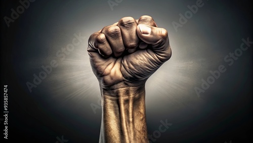 A powerful raised fist symbolizing strength and unity