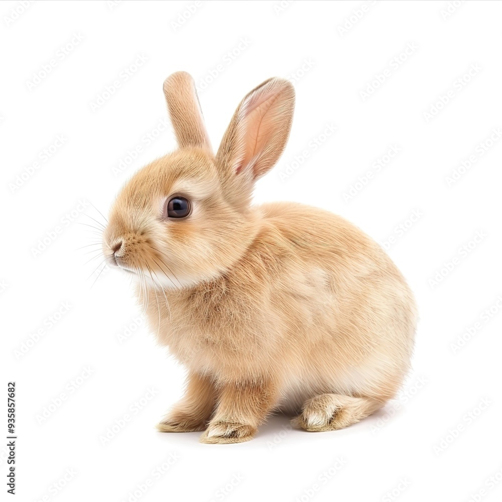 Rabbit Isolated on a White Background: Detailed and Lifelike Illustration of a Rabbit, Featuring Its Soft Fur and Distinctive Features, Set Against a Clean White Backdrop. Rabbit Isolated on a White Background: Detailed and Lifelike Illustration of a Rabbit, Featuring Its Soft Fur and Distinctive Features, Set Against a Clean White Backdrop.