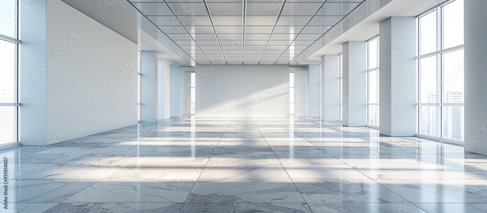 Fototapeta premium vacant floor in a contemporary office building. Copy space image. Place for adding text and design