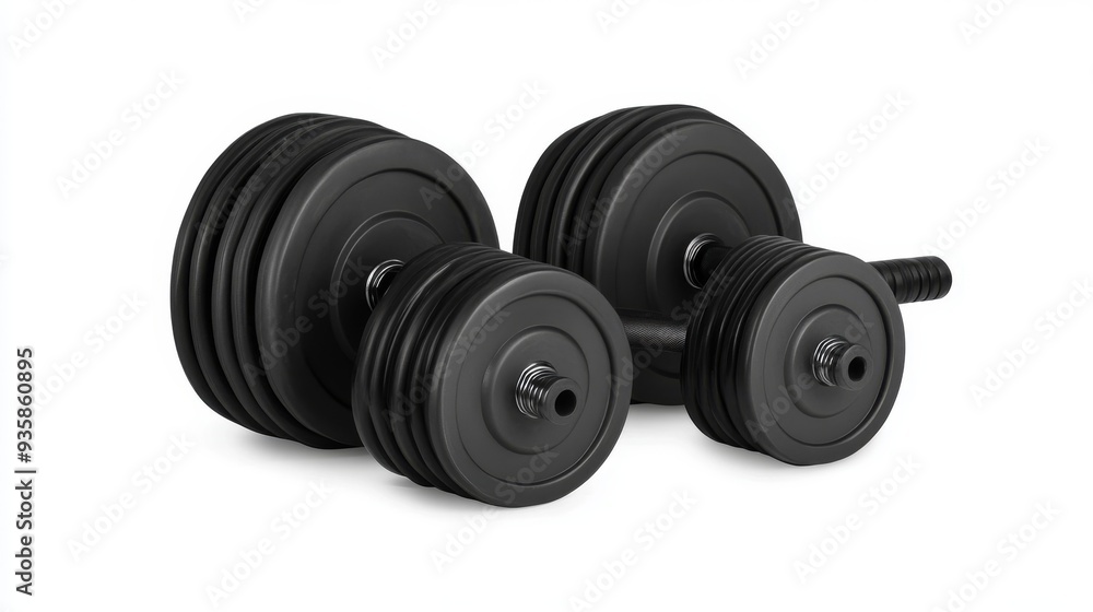 Three-dimensional rendering of sport lifestyle concept with one dumbbell Three-dimensional rendering of sport lifestyle concept with one dumbbell