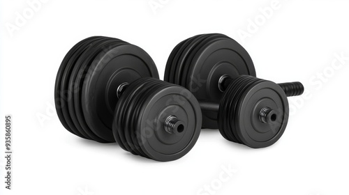 Three-dimensional rendering of sport lifestyle concept with one dumbbell