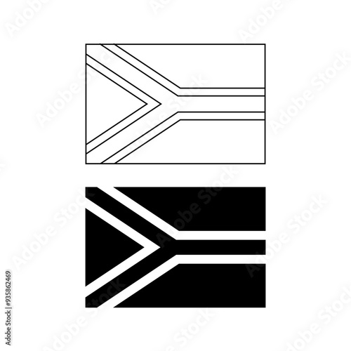 black white South Africa icon set
