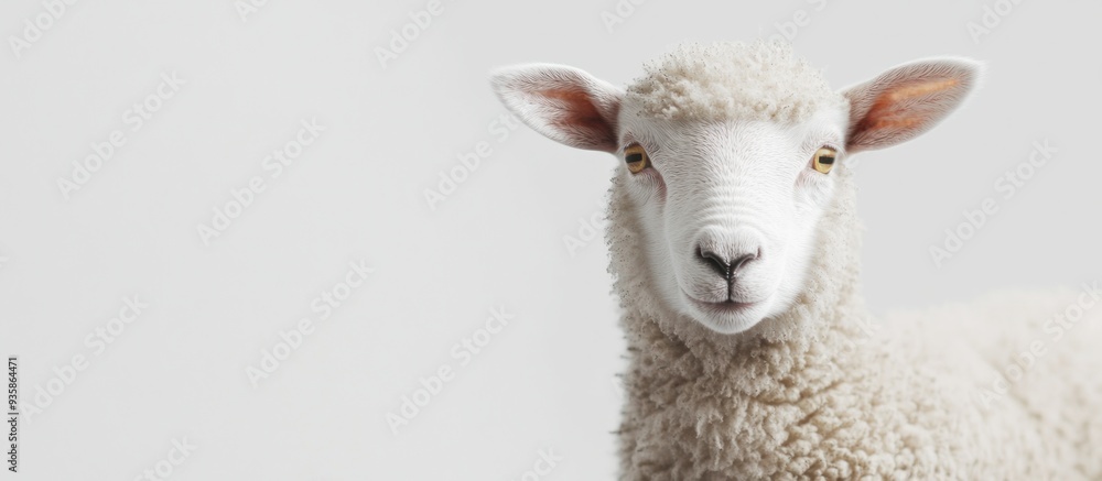 Fototapeta premium Close-Up Portrait of a White Sheep
