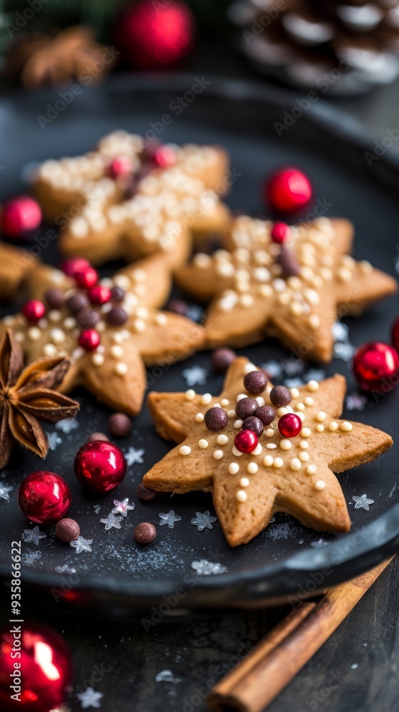 Festive gingerbread cookies decorated with icing and surrounded by Christmas ornaments on a wooden background. Perfect for holiday baking and Christmas designs Festive gingerbread cookies decorated with icing and surrounded by Christmas ornaments on a wooden background. Perfect for holiday baking and Christmas designs