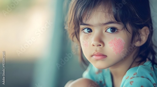 Close up Portrait of a Child s Skin with Characteristic Rash a Common Symptom of Dengue Fever Suitable for Medical or Health Information Awareness or Educational Purposes