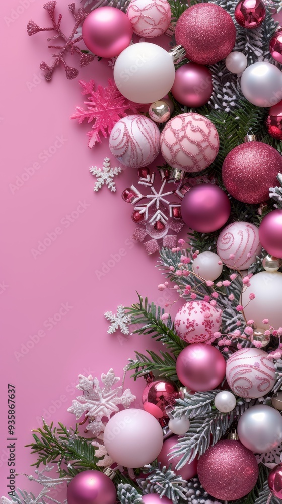 Merry Christmas and Happy New Year. Elegant Christmas ornaments background. Ideal for festive holiday cards and decorations. Merry Christmas and Happy New Year. Elegant Christmas ornaments background. Ideal for festive holiday cards and decorations.