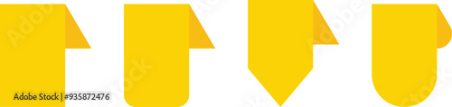 Free Download Yellow Empty ribbon banners set. Vector illustration - GFXLoad