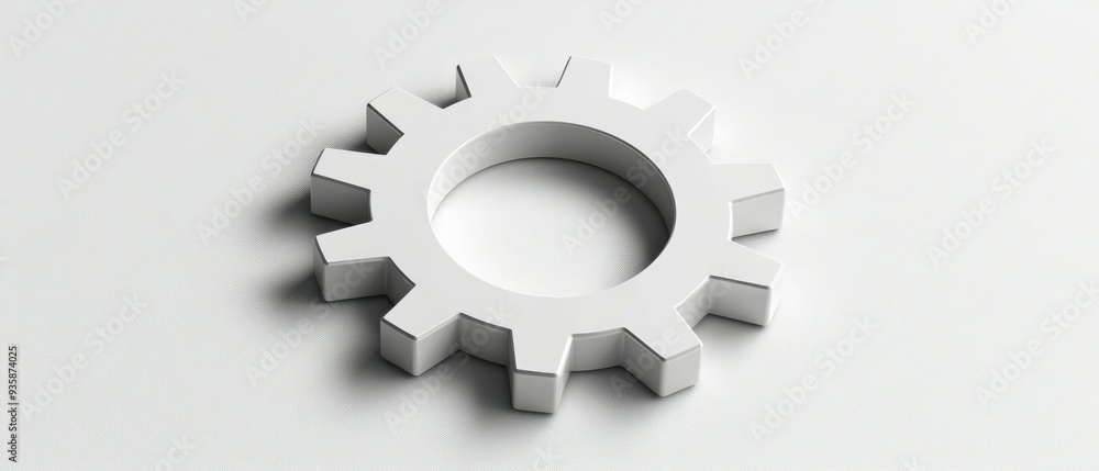 3D metal gear on a white background. 3D metal gear on a white background.