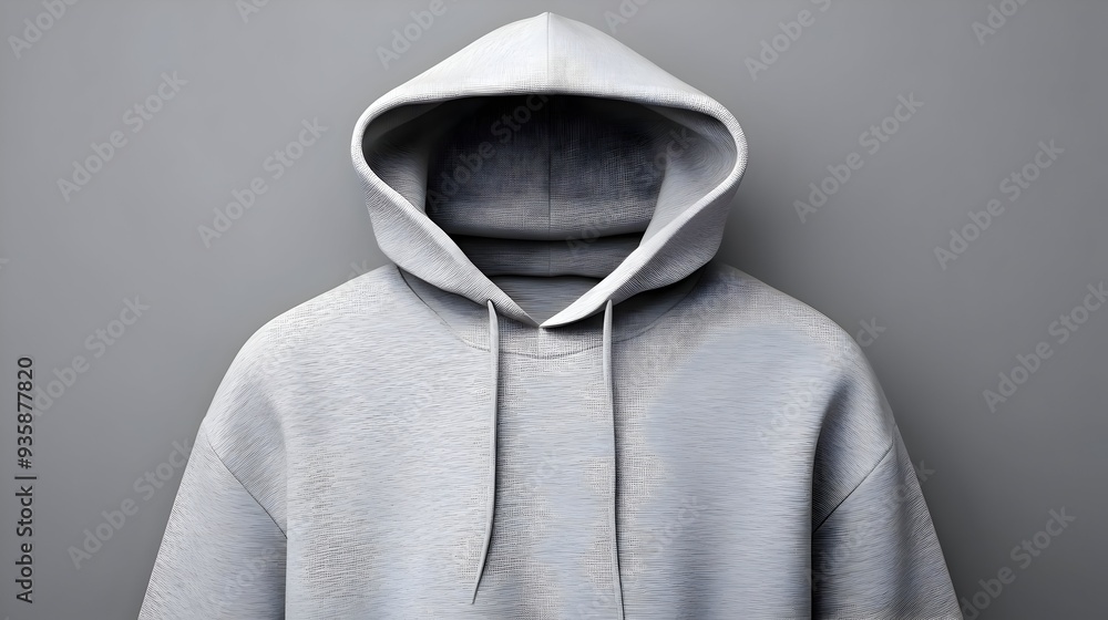 Gray Hoodie Sweatshirt on Minimal Gray Background Gray Hoodie Sweatshirt on Minimal Gray Background