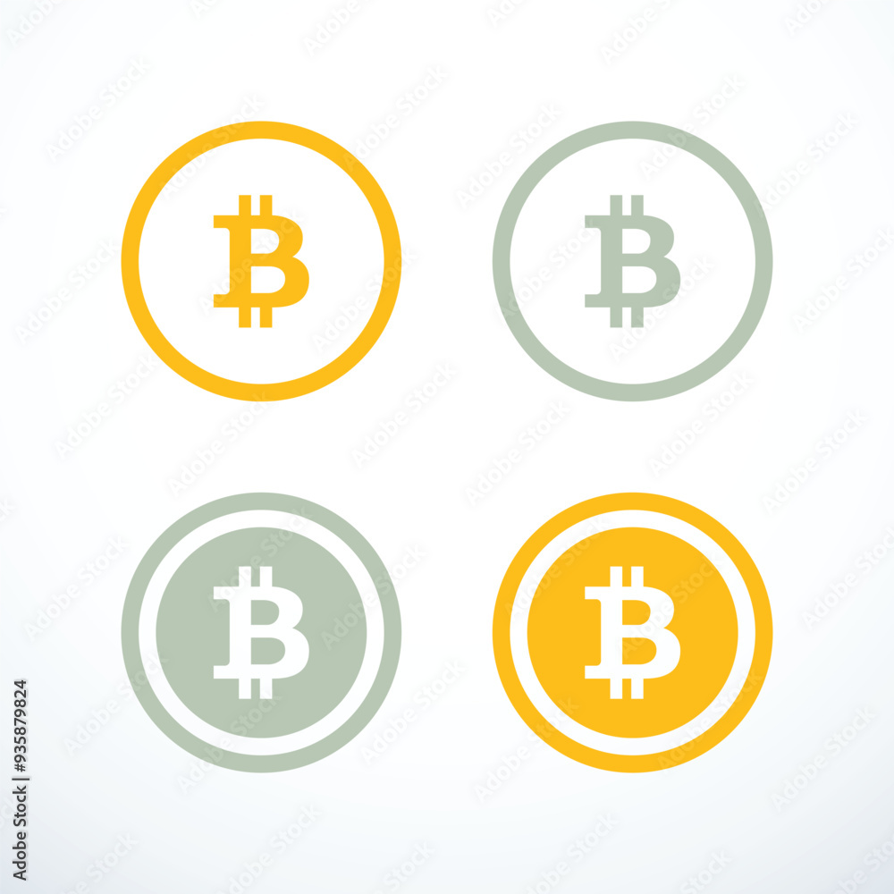 Bitcoin icon set. Vector illustration Bitcoin icon set. Vector illustration