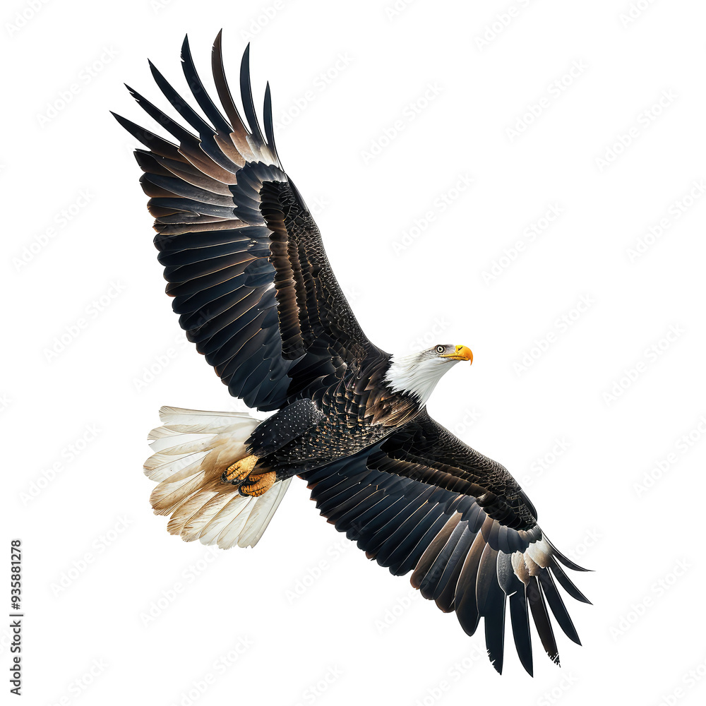 Obraz premium Big eagle flying isolated on white