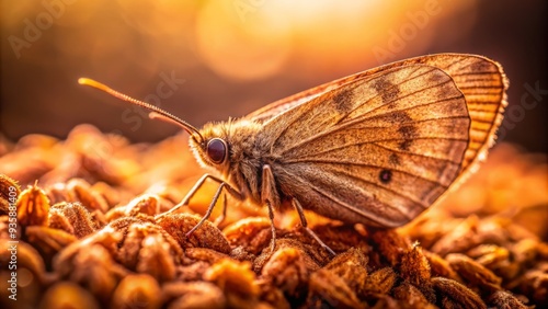 Microscopic details, earthy brown hues, soft natural light, 100mm macro lens, f/4, ISO 100, subtle texture, quiet morning. photo