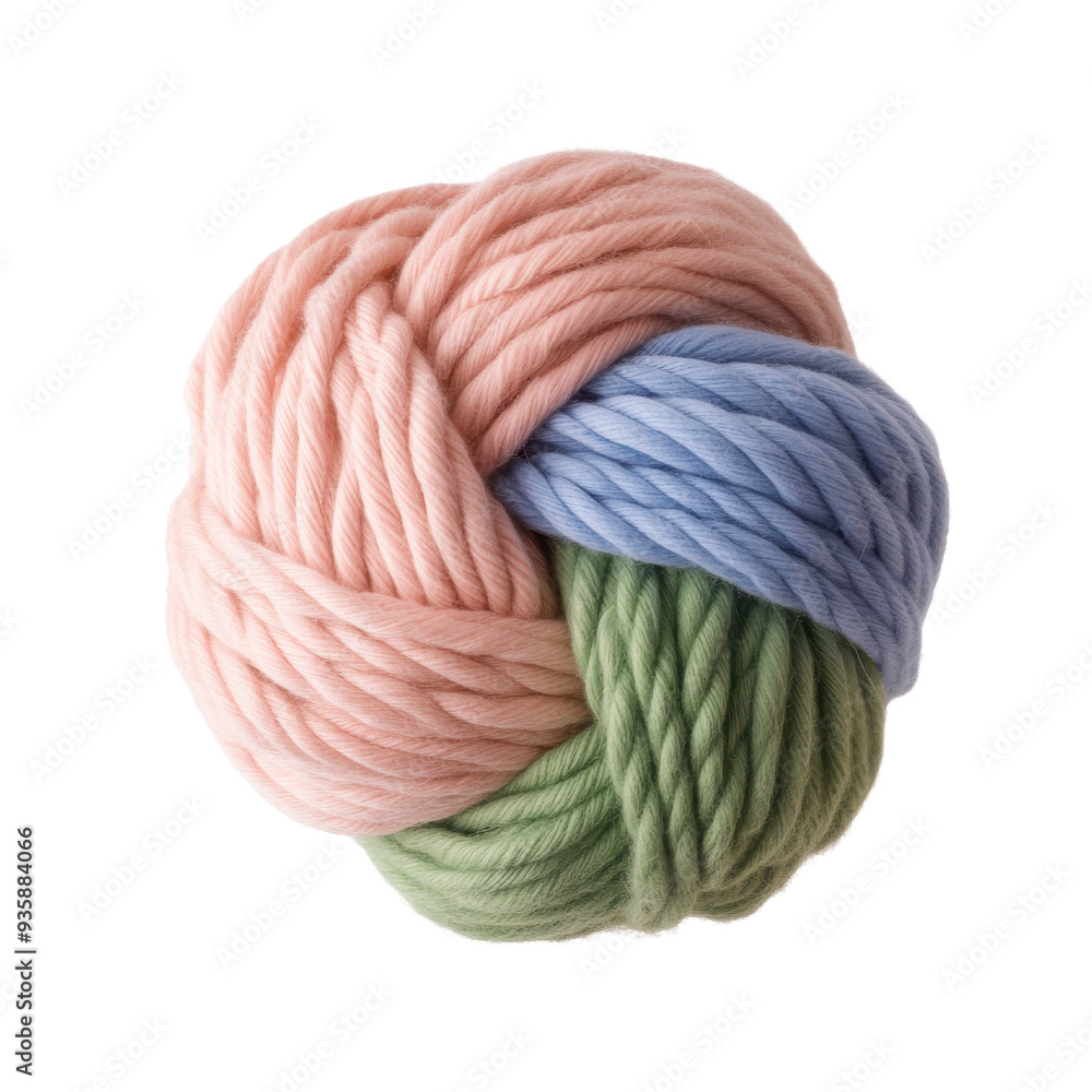 A vibrant ball of yarn featuring pastel colors, perfect for knitting, crocheting, and creative projects. isolated on a white background. A vibrant ball of yarn featuring pastel colors, perfect for knitting, crocheting, and creative projects. isolated on a white background.