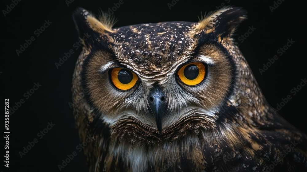Close-up Portrait of a Majestic Owl Close-up Portrait of a Majestic Owl