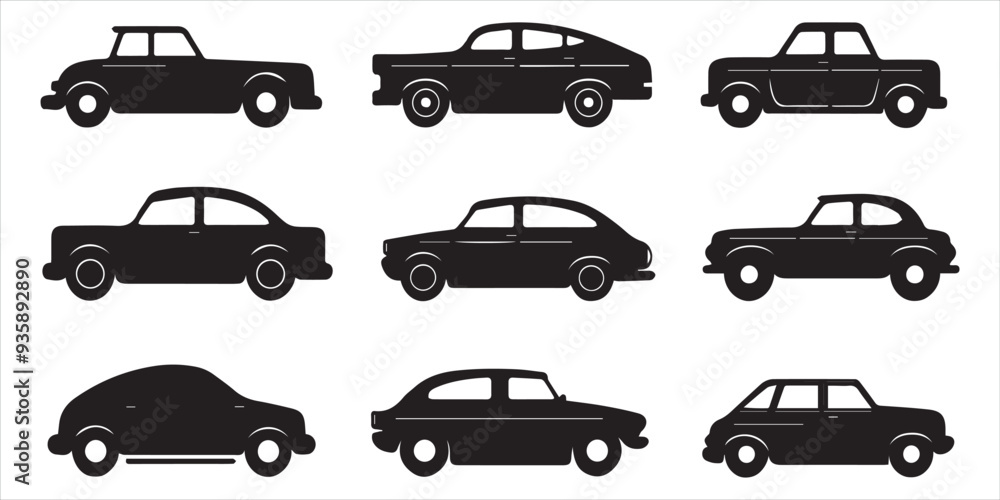 Cars silhouette vector bundle Cars silhouette vector bundle