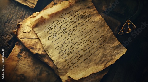 Antique Manuscript With Mysterious Writing