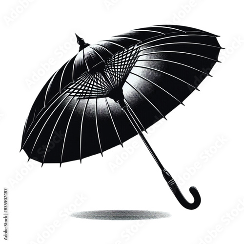 A silhouette umbrella vector