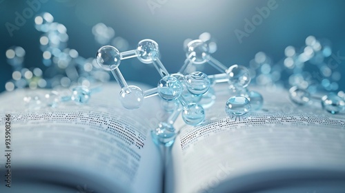 textbook of chemistry on digital background