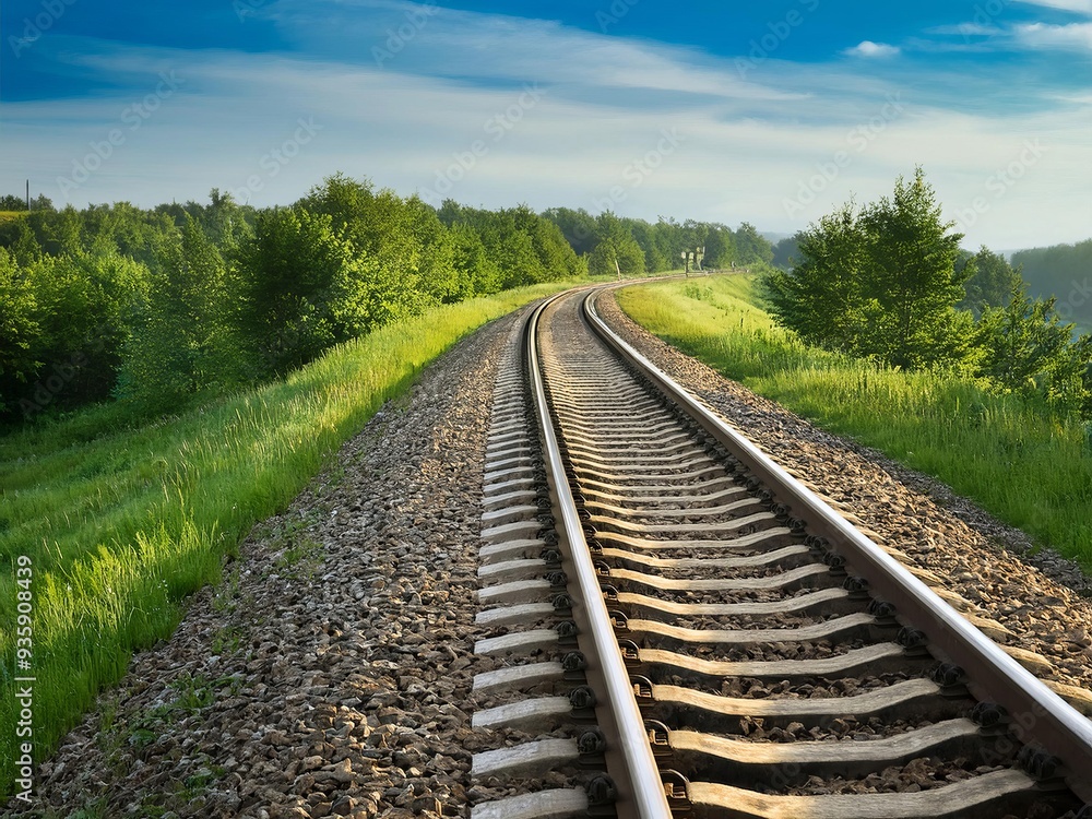 Fototapeta premium disused railroad line in the landscape