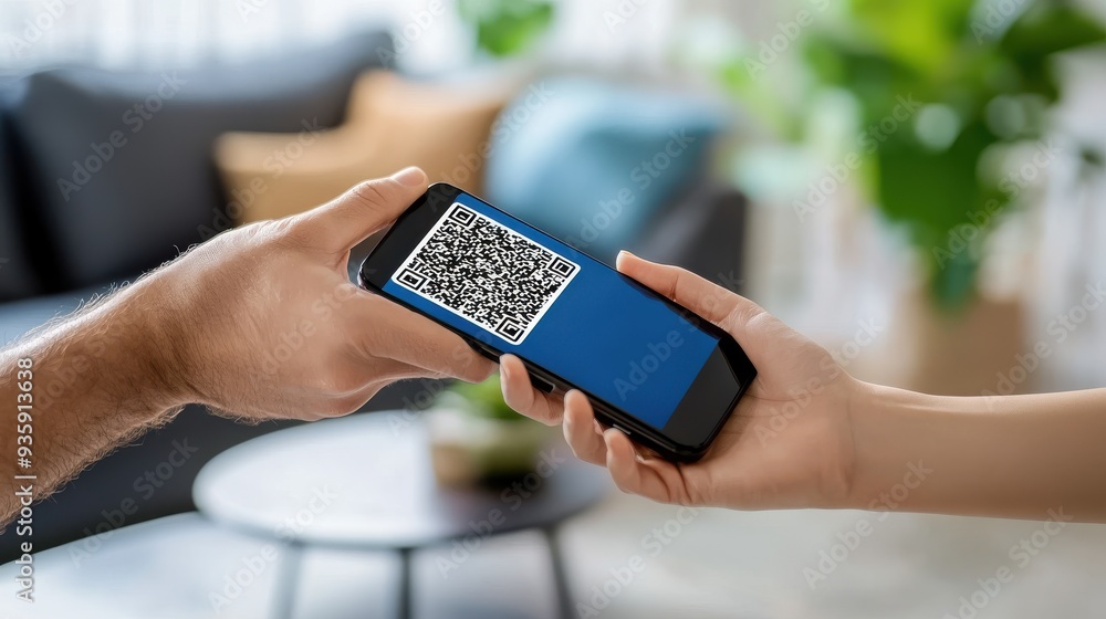 Person scanning a QR code to make a payment using a digital wallet