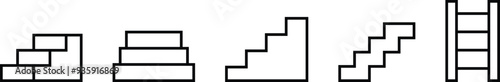 Free Download Steps, in lined, linear style icons, symbol. Vector illustration - GFXLoad