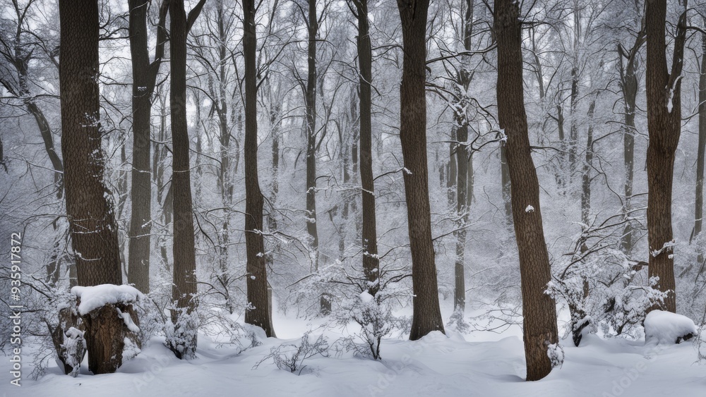 Fototapeta premium snow covered trees in winter