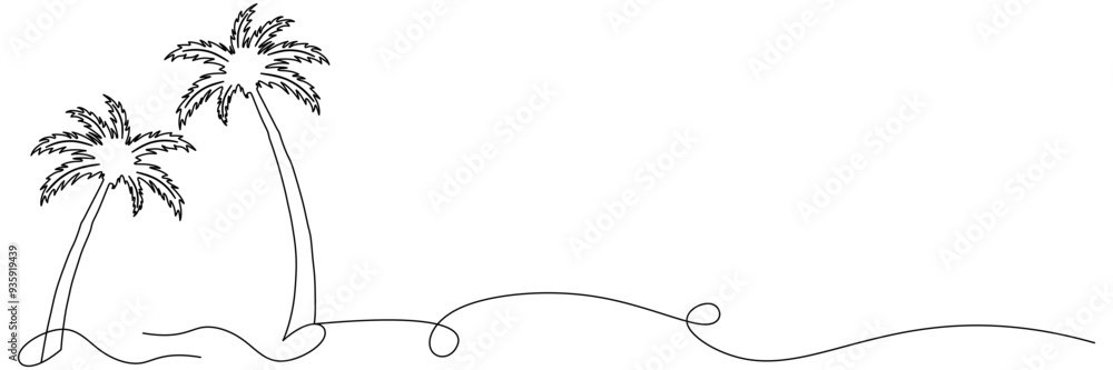 Line art coconut tree illustration backgraund Line art coconut tree illustration backgraund