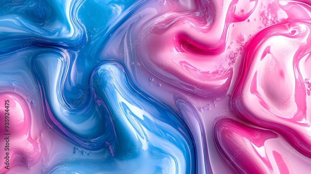 Obraz premium Pink and Blue Gradient, Shapes, Clouds, Bars, Waves, Abstract Image, Texture, Pattern Background, Wallpaper, Smartphone Cover and Screen, Cell Phone, Computer, Laptop, 9:16 and 16:9 Format