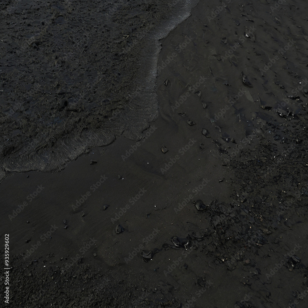 Nature landscape with black sand Nature landscape with black sand