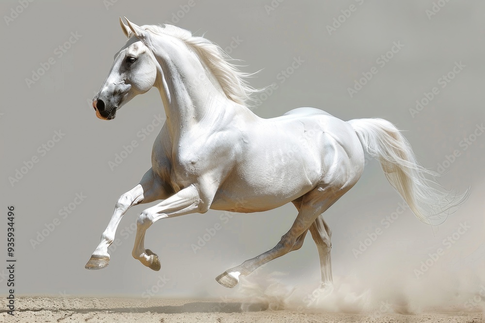White Horse Vector Illustration with Company Name at Bottom White Horse Vector Illustration with Company Name at Bottom