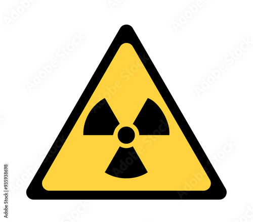 Radiation sign on a white background