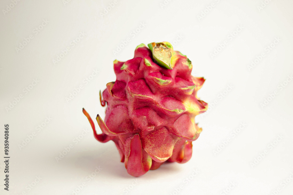 Red dragon fruit isolated on white background with clipping path. Red dragon fruit isolated on white background with clipping path.