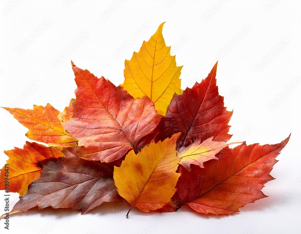 Autumn maple leaves isolated on white background. Fall season concept. Autumn maple leaves isolated on white background. Fall season concept.
