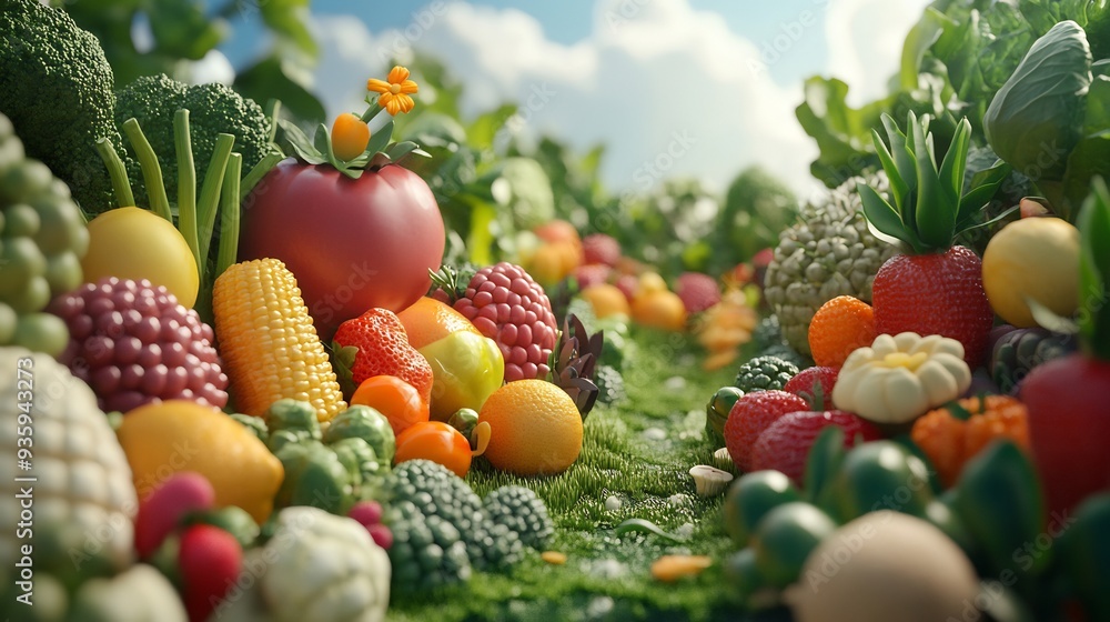 A Bountiful Harvest of Fresh Fruits and Vegetables A Bountiful Harvest of Fresh Fruits and Vegetables