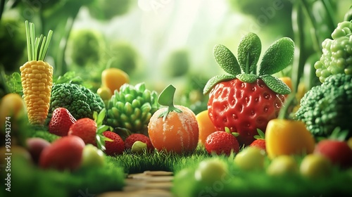 A Miniature Garden of Fruit and Vegetables photo